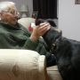 This is my darling Dad with Tara...he loved stroking her ears :) #RIP 