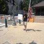 Don't target me, bro! In front of the Dirksen Senate Office Bldg.