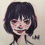 Sketch of utterly adorable freckled girl with bobbed hair.