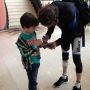 Just back in the hotel after a short visit to the hospital @LaurenstenDam is already signing autographs. The eight stitches don't bother the number 44 of the 2013 @AmstelGoldRace.