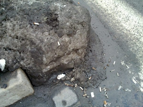 Don't eat yellow snow... Or black, cigarette butt infested snow for that matter