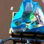 Dochter naar achteren en boodschappen naar voren verplaatst. #fiets