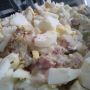 TEST KITCHEN: potato, egg and bacon salad with celery seed dressing #babyredsalltheway