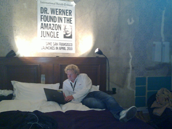 Our cozy hotel room, just got a little cozier