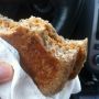 #Breakfast on the go - ezekiel whole wheat English muffin w/ peanut butter, apple & coffee 
