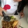 @camilagarza98 a punto de disfrutar salmón con Cusco a la italiana y verduras al vapor cortesía de @Dani_dgarza